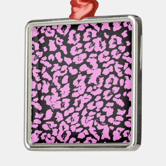 Roze dierenspots metalen ornament (Links)