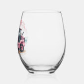 Roze Digger emmer van bloemen Wijnglas Zonder Voet (Links)