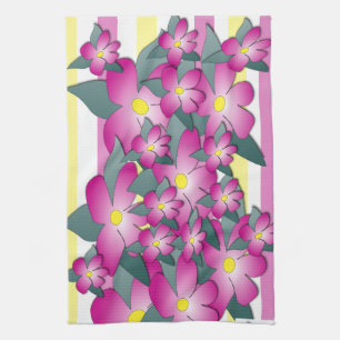 Roze digitale bloem keukenhanddoek