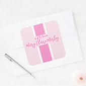 Roze dikke streep cadeau Sticker (Envelop)