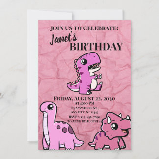 Roze Dino Kaart