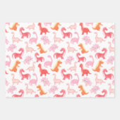 Roze dinos inpakpapier vel (Voorkant 3)