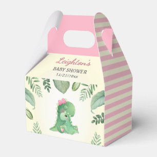 Roze Dinosaur Baby Girl Shower Dino Party Bedankdoosjes