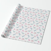 Roze Dinosaur Pattern Cadeaupapier (Uitgerold)