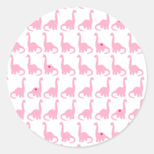 Roze Dinosaur Stickers