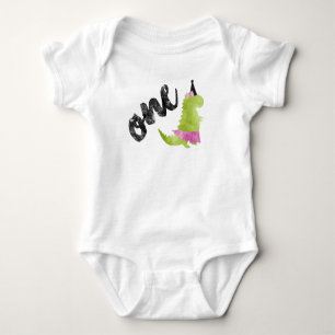 Roze Dinosaur Tutu Ballerina Party Dino Theme Fun Romper