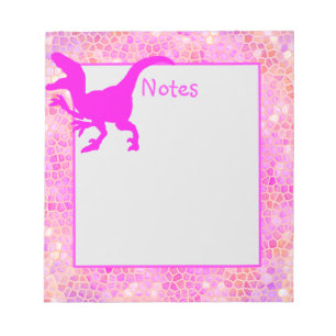Roze dinosaur verbergen notitieblok