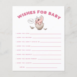 Roze Dinosaur wenst Baby Kaart
