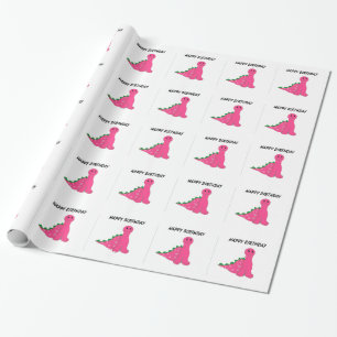 Roze Dinosauriërs Cadeaupapier