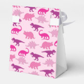 Roze dinosaurus Baby shower Bedankdoosjes (Achterkant)