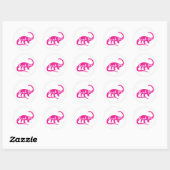 Roze dinosaurus Baby shower Ronde Sticker (Vel)