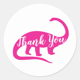 Roze dinosaurus Baby shower Ronde Sticker