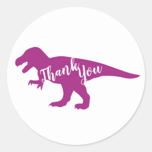 Roze dinosaurus Baby shower Ronde Sticker