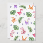 Roze Dinosaurus Drie Rex MEISJE Verjaardag Kaart (Achterkant)