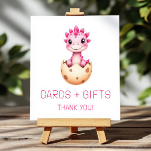 Roze Dinosaurus Kaarten en Geschenken Baby shower Poster