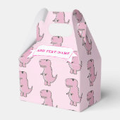 Roze Dinosaurus Tekening Custom Blue Bedankdoosjes (Achterkant)