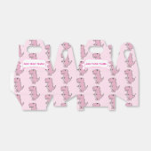 Roze Dinosaurus Tekening Custom Blue Bedankdoosjes (Uitgevouwen)