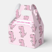 Roze Dinosaurus Tekening Custom Blue Bedankdoosjes (Voorkant Zijde)