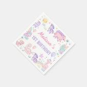 Roze Dinosaurus Verjaardagsfeestje Servetten (Hoek)