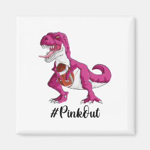 Roze Dinosaurus Voetbal Jongens Borstkanker Awaren Magneet