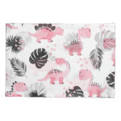 Roze dinosaurussen: Schattige Kinder patroon. Kussensloop (Achterkant)