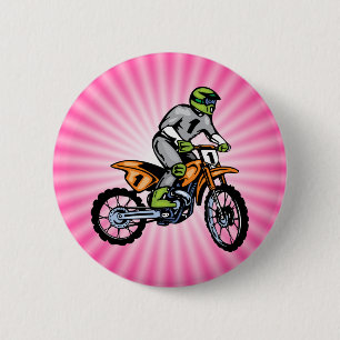 Roze Dirt Bike. Ronde Button 5,7 Cm