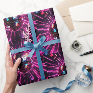 Roze Disco Bal Cadeaupapier