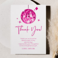 Roze Disco Ball Laten we Disco Verjaardagsfeestje