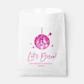 Roze Disco Ball Laten we Disco Verjaardagsfeestje Bedankzakje (Voorkant)