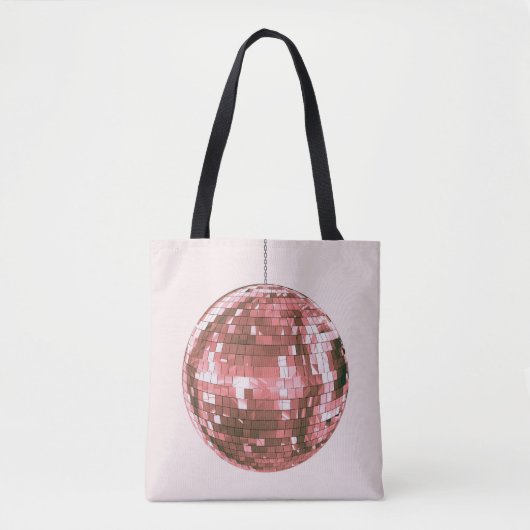 Roze Disco Ball, Meisje Accessoire, Schattige Draagtas (Voorkant)