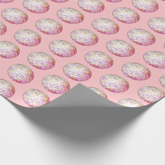 Roze Disco Ball Pattern Wrapping Paper Cadeaupapier