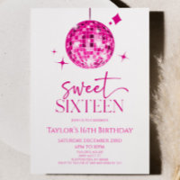 Roze Disco Ball Sweet Zestien 16e Verjaardagsfeest