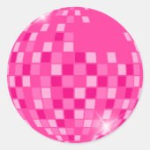 Roze Disco Boogie Ronde Sticker (Voorkant)