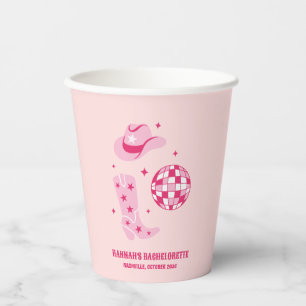 Roze Disco Cowgirl Bachelorette-feest Papieren Bek Bekers