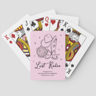 Roze Disco Cowgirl Laatste Rodeo Bachelorette Fees Pokerkaarten