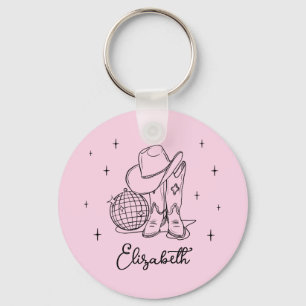 Roze Disco Cowgirl Laatste Rodeo Bachelorette Fees Sleutelhanger