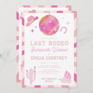 Roze disco Cowgirl Laatste Rodeo Bachelorette Week Kaart