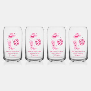 Roze Disco Cowgirl Verlovingsfeest Favors Glas