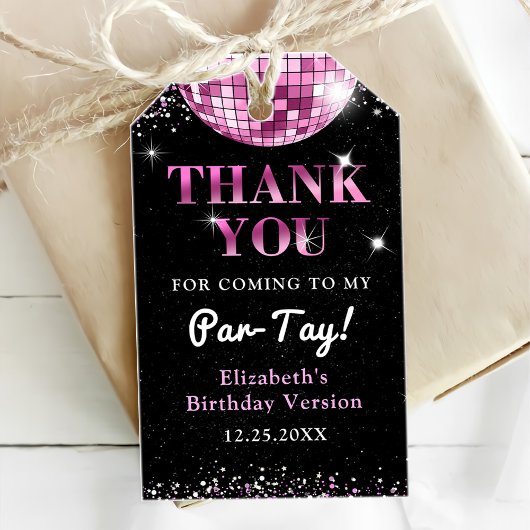 Roze Disco In Mijn Verjaardagstijd Verjaardag Cadeaulabel