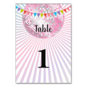 roze disco-party tabelkaart kaart (Achterkant)