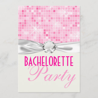 roze disco sparkle bachelorette kaart