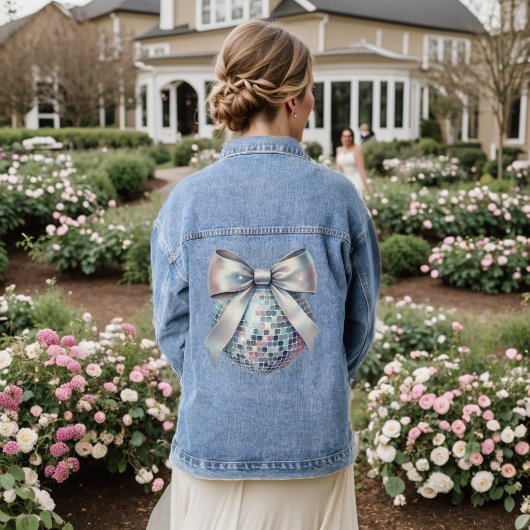 Roze discobal denim jacket (Huwelijk Achterkant)