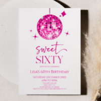 Roze Discobal Sweet Sixty 60ste verjaardagsfeestje