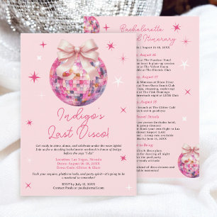 Roze Discobal vrijgezellenfeest Girly Weekend Kaart