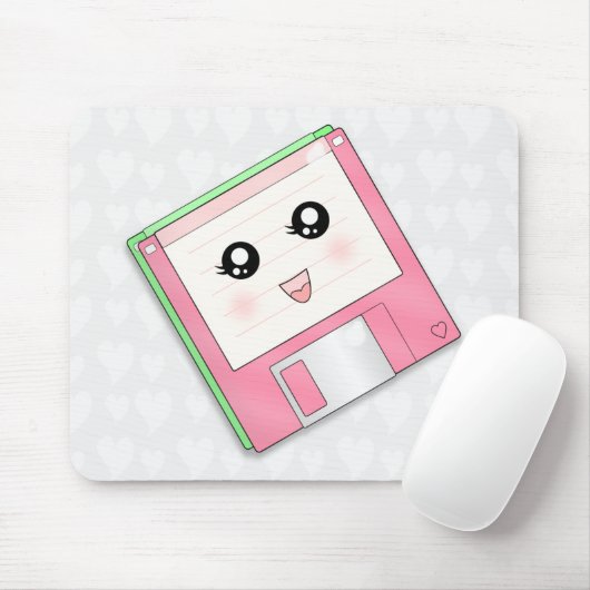 Roze diskette muismat (Met muis)