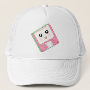 Roze diskette trucker pet