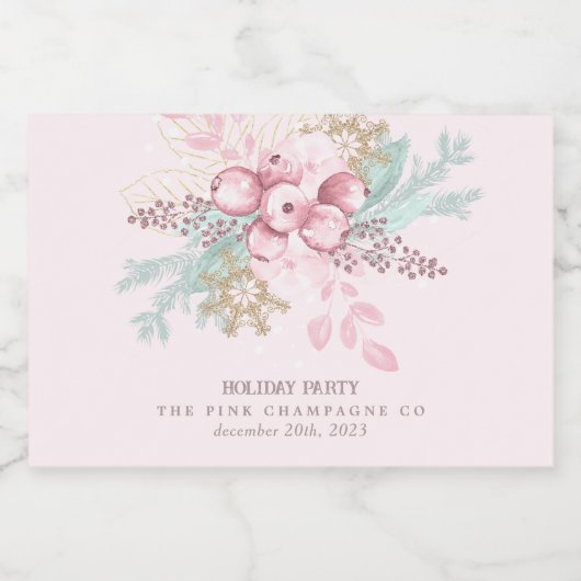 Roze Dit Het Seizoen Mini Champagne Labels Sparkling Wijnetiket (Enkel label)