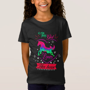Roze Dit meisje houdt van haar paard T-shirt