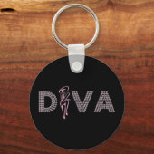 Roze Diva Sleutelhanger (Voorkant)