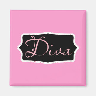 Roze Diva Woord Kunst - Gepersonaliseerd Magneet